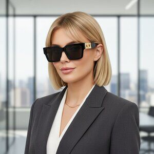 NEW MATRIX MONARCH Luxe Iconic Glam Trendy Designer Style Sunglasses Black Gold